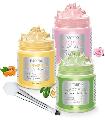 Amazon.com : Wizia 3-Pack Clay Face Mask Set with Brush | Dead Sea